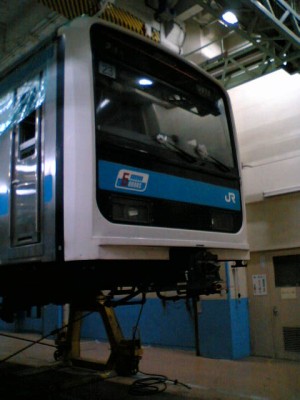車体の修理中